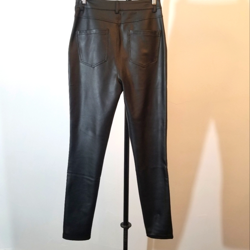 bebe - vegan leather 5 pocket skinny trousers size 27 - Picture 3 of 6